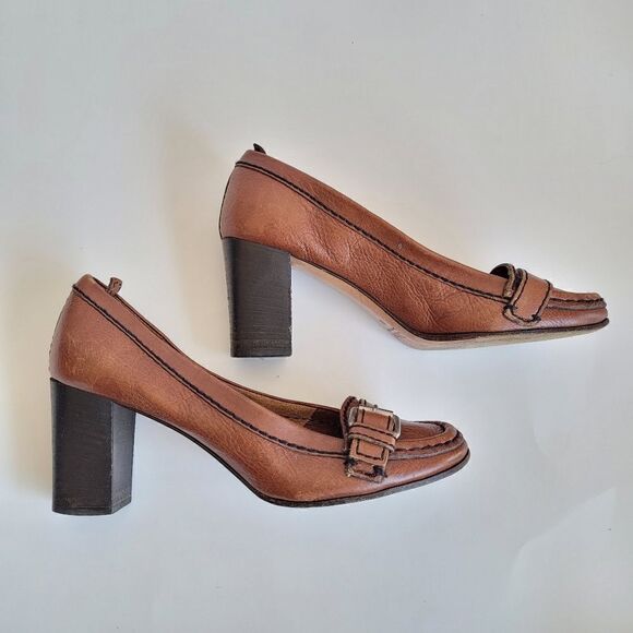 Chloe Brown Leather Y2K Heels - Picture 2 of 7